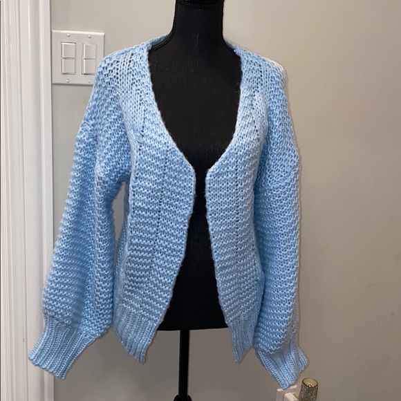 solid loose knit casual cardigan